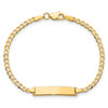 Lex & Lu 14k Yellow Gold Flat Curb Link ID Bracelet LAL123413- 4 - Lex & Lu