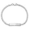 Lex & Lu 14k White Gold Flat Curb Link ID Bracelet LAL123414- 4 - Lex & Lu