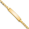 Lex & Lu 14k Yellow Gold Flat Anchor Link ID Bracelet - Lex & Lu