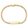 Lex & Lu 14k Yellow Gold Soft D/S ID Curb Bracelet- 4 - Lex & Lu