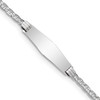 Lex & Lu 14k White Gold Semi-Solid Soft D/S ID Anchor Link ID Bracelet - Lex & Lu