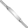 Lex & Lu 14k White Gold Polished ID w/Semi-Solid Cuban Bracelet LAL123426 - Lex & Lu