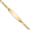 Lex & Lu 14k Yellow Gold Polished Soft D/S ID w/Hollow Link Bracelet - Lex & Lu