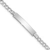 Lex & Lu 14k White Gold Polished ID w/Semi-Solid Cuban Bracelet LAL123433 - Lex & Lu