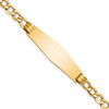 Lex & Lu 14k Yellow Gold Semi-Solid Soft D/S ID Cuban Bracelet LAL123440 - Lex & Lu