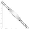 Lex & Lu 14k White Gold Polished Semi-Sold Soft D/S ID Figaro Bracelet- 3 - Lex & Lu