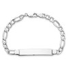 Lex & Lu 14k White Gold Polished ID w/Semi-Solid Figaro Bracelet LAL123450- 4 - Lex & Lu