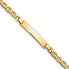Lex & Lu 14k Yellow Gold Semi-Solid Anchor Link ID Bracelet - Lex & Lu