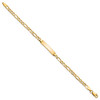 Lex & Lu 14k Yellow Gold Semi-Solid Figaro Link ID Bracelet LAL123457- 2 - Lex & Lu