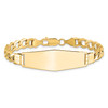 Lex & Lu 14k Yellow Gold Semi-solid Soft D/S ID Curb Link Bracelet- 3 - Lex & Lu