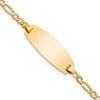 Lex & Lu 14k Yellow Gold Oval ID Semi-Solid Figaro Bracelet LAL123463 - Lex & Lu