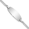 Lex & Lu 14k White Gold Oval ID Semi-Solid Curb Bracelet LAL123466 - Lex & Lu