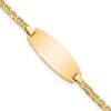 Lex & Lu 14k Yellow Gold Oval ID Semi-Solid Anchor Bracelet LAL123467 - Lex & Lu