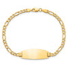 Lex & Lu 14k Yellow Gold Oval ID Semi-Solid Figaro Bracelet LAL123469- 4 - Lex & Lu