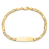 Lex & Lu 14k Yellow Gold Figaro Soft D/S ID Bracelet LAL123482- 4 - Lex & Lu