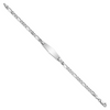 Lex & Lu 14k White Gold Figaro Link Soft D/S ID Bracelet LAL123483- 2 - Lex & Lu