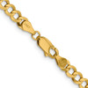 Lex & Lu 14k Yellow Gold 4.7mm Solid Light Flat Cuban Chain Bracelet or Necklace- 5 - Lex & Lu