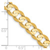 Lex & Lu 14k Yellow Gold 7.5mm Open Concave Curb Chain Bracelet or Necklace- 5 - Lex & Lu