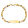 Lex & Lu 14k Yellow Gold Anchor Link Soft D/S ID Bracelet LAL123507- 4 - Lex & Lu