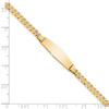 Lex & Lu 14k Yellow Gold Curb Link Soft D/S ID Bracelet LAL123509- 3 - Lex & Lu