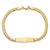 Lex & Lu 14k Yellow Gold Curb Link Soft D/S ID Bracelet LAL123509- 4 - Lex & Lu