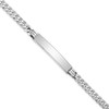 Lex & Lu 14k White Gold Flat Curb Link ID Bracelet LAL123519 - Lex & Lu