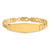 Lex & Lu 14k Yellow Gold Curb Link Soft D/S ID Bracelet LAL123524- 3 - Lex & Lu