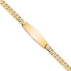 Lex & Lu 14k Yellow Gold Flat Curb Link Soft D/S ID Bracelet LAL123532 - Lex & Lu