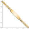 Lex & Lu 14k Yellow Gold Flat Curb Link Soft D/S ID Bracelet LAL123532- 3 - Lex & Lu