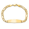 Lex & Lu 14k Yellow Gold Flat Figaro Link Soft D/S ID Bracelet LAL123540- 4 - Lex & Lu