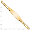 Lex & Lu 14k Yellow Gold Flat Figaro Link Soft D/S ID Bracelet LAL123546- 3 - Lex & Lu
