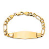 Lex & Lu 14k Yellow Gold Flat Figaro Link Soft D/S ID Bracelet LAL123546- 4 - Lex & Lu