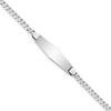 Lex & Lu 14k White Gold Flat Curb Link Soft D/S ID Bracelet LAL123548 - Lex & Lu