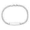 Lex & Lu 14k White Gold Flat Curb Link Soft D/S ID Bracelet LAL123548- 4 - Lex & Lu