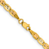 Lex & Lu 14k Yellow Gold 3.8mm Tri-color Pave Chain Bracelet or Necklace- 5 - Lex & Lu