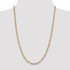 Lex & Lu 14k Yellow Gold w/Rhodium 3.9mm Semi-solid Pave Figaro Chain Bracelet or Necklace- 3 - Lex & Lu