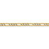 Lex & Lu 14k Yellow Gold w/Rhodium 3.9mm Semi-solid Pave Figaro Chain Bracelet or Necklace- 4 - Lex & Lu