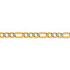 Lex & Lu 14k Yellow Gold 5.25mm Semi-solid Pave Figaro Chain Bracelet or Necklace- 4 - Lex & Lu