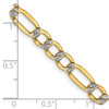 Lex & Lu 14k Yellow Gold 5.25mm Semi-solid Pave Figaro Chain Bracelet or Necklace- 6 - Lex & Lu