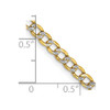 Lex & Lu 14k Yellow Gold w/Rhodium 3.4mm Semi-solid Pave Curb Chain Bracelet or Necklace- 6 - Lex & Lu