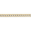 Lex & Lu 14k Yellow Gold w/Rhodium 5.2mm Semi-solid Pave Curb Chain Bracelet or Necklace- 4 - Lex & Lu