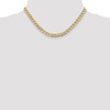 Lex & Lu 14k Yellow Gold w/Rhodium 6.75mm Semi-solid Pave Curb Chain Bracelet or Necklace- 2 - Lex & Lu