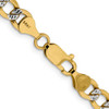 Lex & Lu 14k Yellow Gold w/Rhodium 6.75mm Semi-solid Pave Curb Chain Bracelet or Necklace- 5 - Lex & Lu