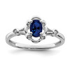 Lex & Lu Sterling Silver Created Sapphire & Diamond Ring LAL123658 - Lex & Lu