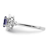 Lex & Lu Sterling Silver Created Sapphire & Diamond Ring LAL123658- 3 - Lex & Lu