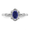 Lex & Lu Sterling Silver Created Sapphire & Diamond Ring LAL123658- 4 - Lex & Lu