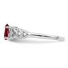 Lex & Lu Sterling Silver Created Ruby & Diamond Ring LAL123662- 3 - Lex & Lu