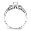 Lex & Lu Sterling Silver Created Opal & Diamond Ring LAL123664- 2 - Lex & Lu