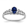 Lex & Lu Sterling Silver Created Sapphire & Diamond Ring LAL123665 - Lex & Lu