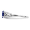 Lex & Lu Sterling Silver Created Sapphire & Diamond Ring LAL123665- 3 - Lex & Lu